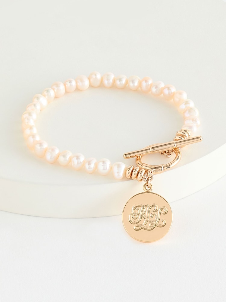 Lauren Ralph Lauren Gold Tone Pearl Toggle Bracelet - Image 1 of 3 Lauren Ralph Lauren Gold Tone Pearl Toggle Bracelet - Image 1 of 3