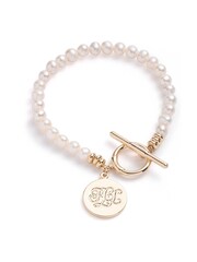 Lauren Ralph Lauren Gold Tone Pearl Toggle Bracelet - Image 2 of 3