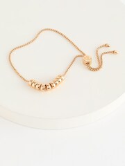 Lauren Ralph Lauren Gold Tone Palazzo Rondelle Slider Bracelet - Image 1 of 3