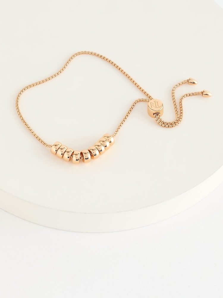 Lauren Ralph Lauren Gold Tone Palazzo Rondelle Slider Bracelet - Image 1 of 3
