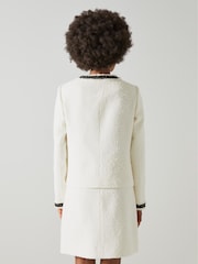 LK Bennett Cream Charlie Cotton Blend Tweed Skirt - Image 2 of 3