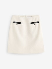 LK Bennett Cream Charlie Cotton Blend Tweed Skirt - Image 3 of 3
