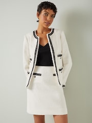 LK Bennett Cream Charlie Cotton Mix Jacket - Image 1 of 5