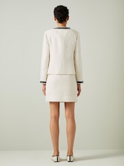 LK Bennett Cream Charlie Cotton Mix Jacket - Image 3 of 5