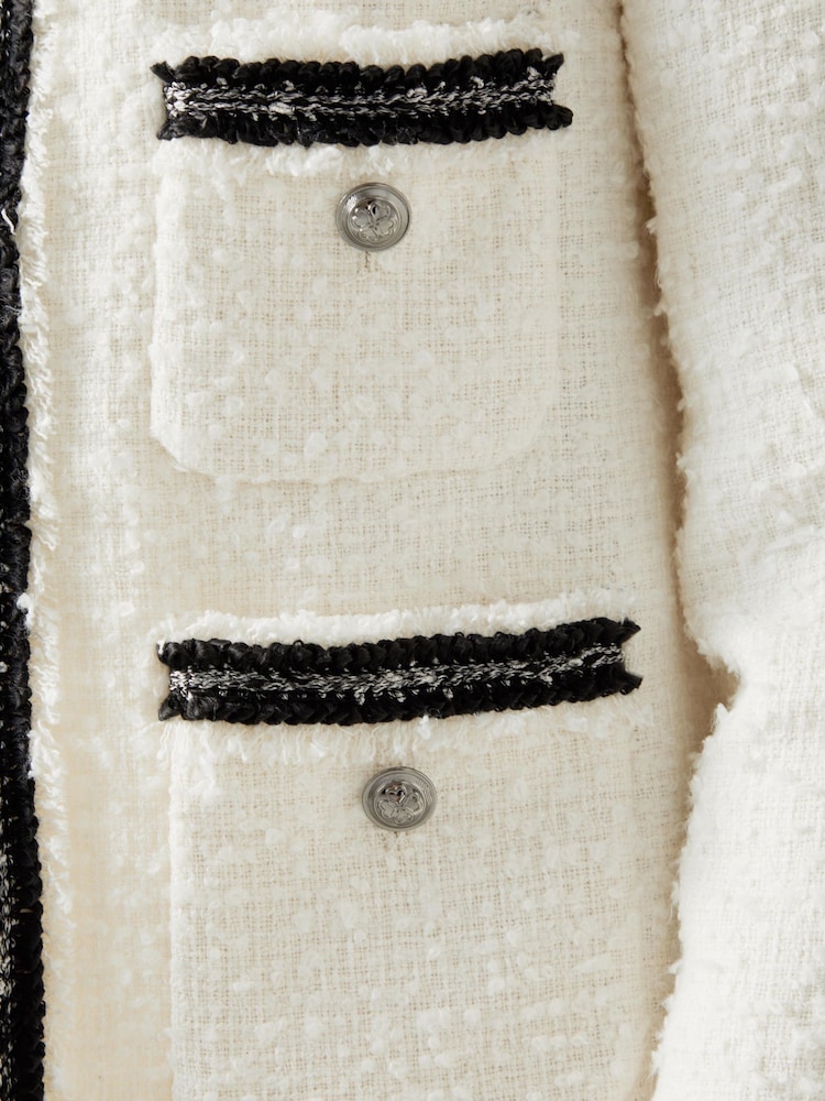LK Bennett Cream Charlie Cotton Mix Jacket - Image 5 of 5 LK Bennett Cream Charlie Cotton Mix Jacket - Image 5 of 5
