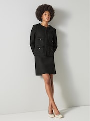 LK Bennett Black Cotton Blend Tweed Charlie Jacket - Image 1 of 4