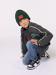 HUGO Grey Logo Varsity Jacket - Image 1 of 3