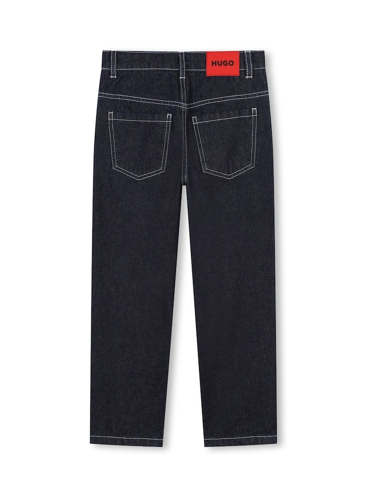 HUGO Blue Dark Wash Wide Leg Denim Jeans - Image 5 of 6
