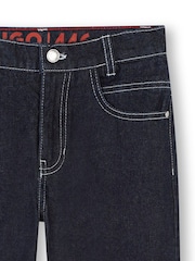 HUGO Blue Dark Wash Wide Leg Denim Jeans - Image 6 of 6