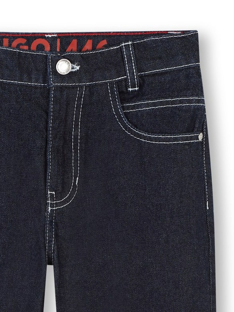 HUGO Blue Dark Wash Wide Leg Denim Jeans - Image 6 of 6
