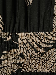 Reiss Khaki Colby Tropical Print Elasticated Waist Midi Dress - Image 5 of 5