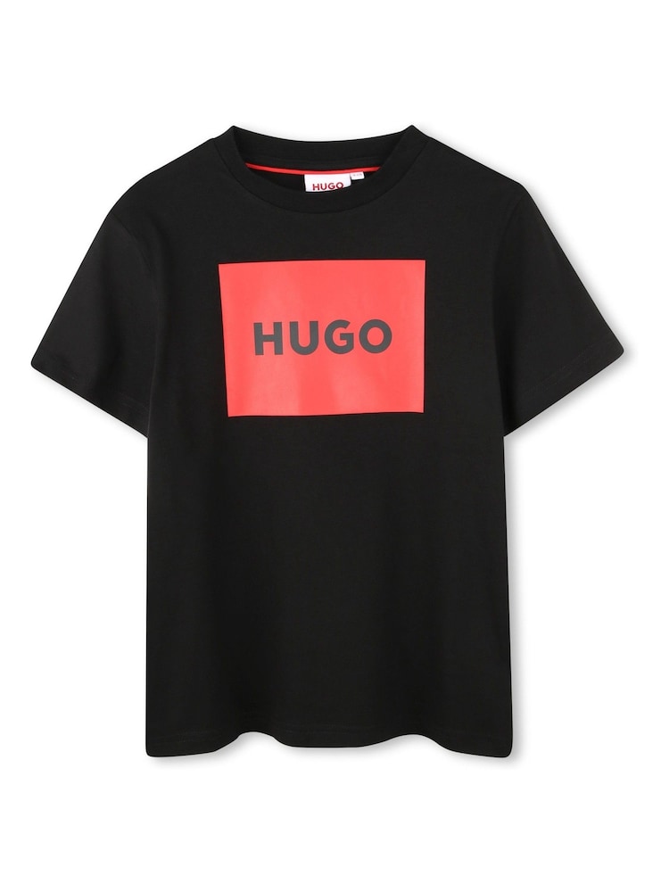 أسود - تيشِرت بأكمام قصيرة مزيّن بشعار العلامة التجارية من HUGO - صورة 1 من 2 أسود - تيشِرت بأكمام قصيرة مزيّن بشعار العلامة التجارية من HUGO - صورة 1 من 2