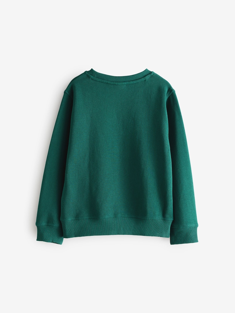 HUGO Green Logo Fleece Crew Neck Sweatshirt - Image 2 of 4