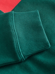 HUGO Green Logo Fleece Crew Neck Sweatshirt - Image 4 of 4