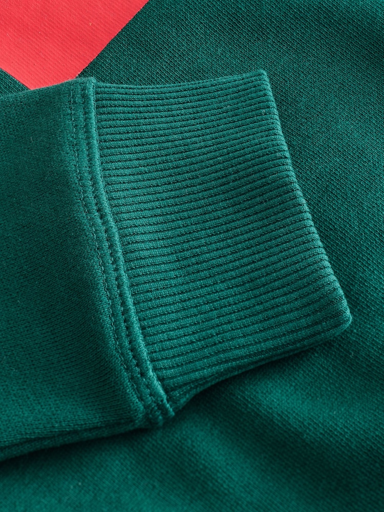 HUGO Green Logo Fleece Crew Neck Sweatshirt - Image 4 of 4