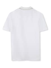 HUGO White Square Chest Logo Short Sleeve Polo Shirt - Image 2 of 2