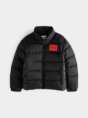 HUGO Black Quilted Puffer Coat - Image 1 of 4