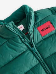 HUGO Green Quilted Puffer Coat - Image 3 of 7