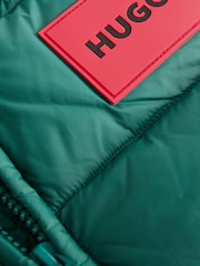 HUGO Green Quilted Puffer Coat - Image 6 of 7