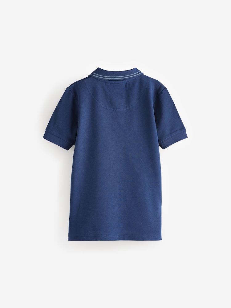 HUGO Blue Square Chest Logo Short Sleeve Polo Shirt - Image 2 of 4