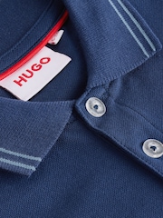 HUGO Blue Square Chest Logo Short Sleeve Polo Shirt - Image 3 of 4