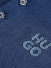 HUGO Blue Square Chest Logo Short Sleeve Polo Shirt - Image 4 of 4