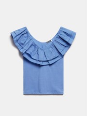 Mint Velvet Blue Ruffle Vest Top - Image 3 of 4