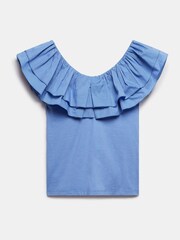 Mint Velvet Blue Ruffle Vest Top - Image 4 of 4