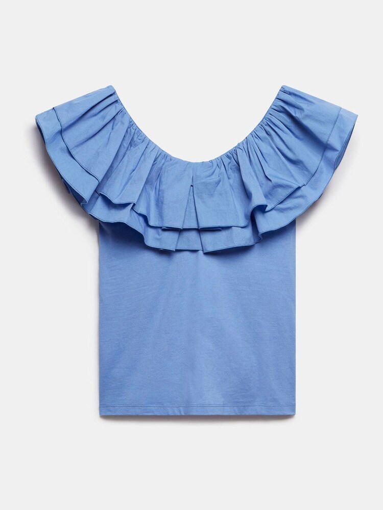 Mint Velvet Blue Ruffle Vest Top - Image 4 of 4