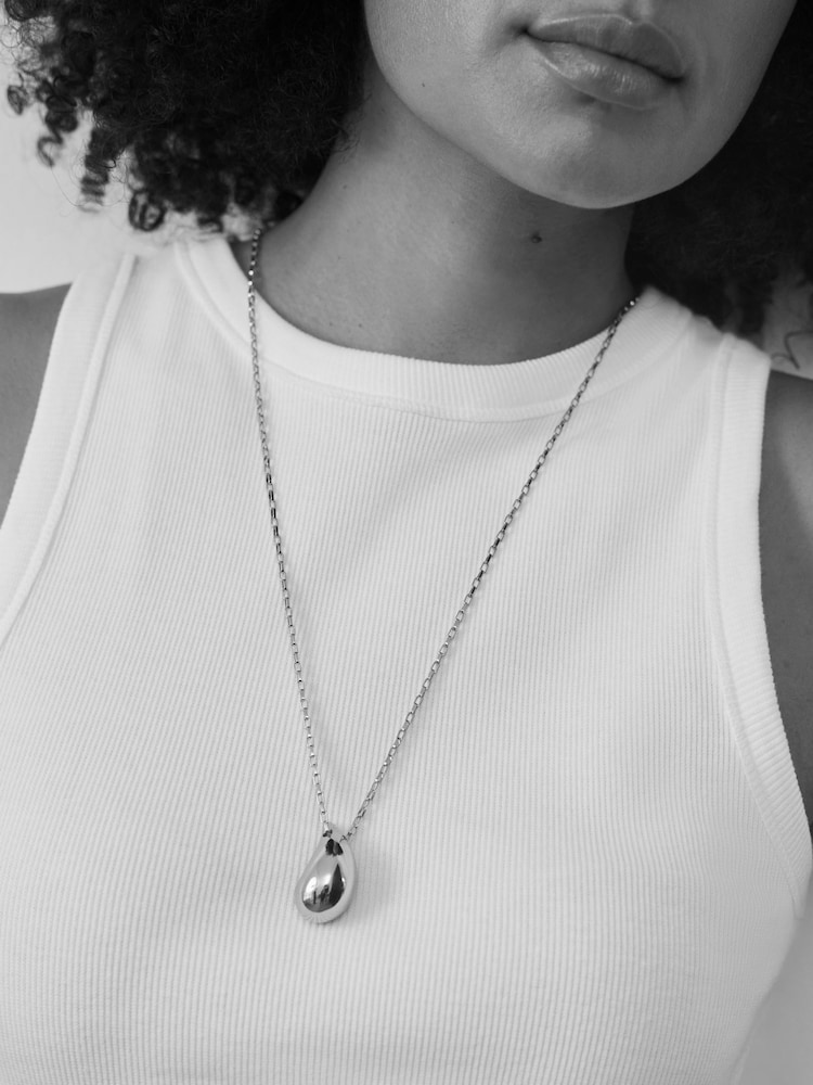 Mint Velvet Silver Tone Pendant Necklace - Image 1 of 3 Mint Velvet Silver Tone Pendant Necklace - Image 1 of 3