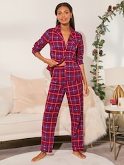 Lipsy Red Check Long Sleeve Check Pyjamas - Image 1 of 4