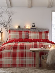 Dreams & Drapes Red Connolly Check 100% Cotton Duvet Cover Set - Image 1 of 3