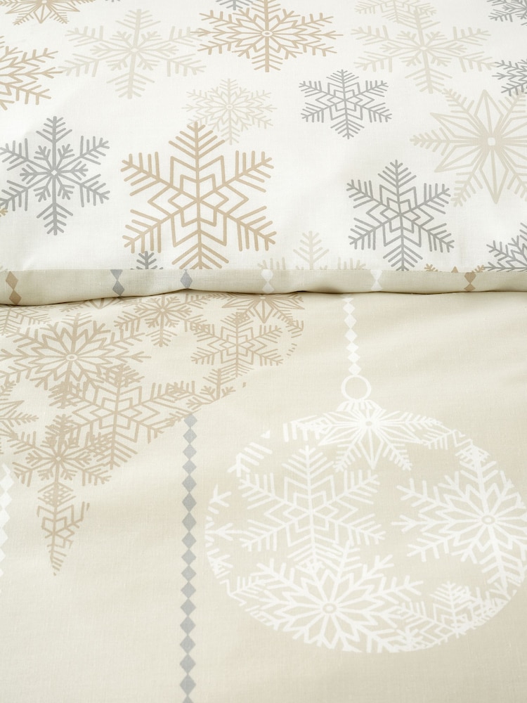 Fusion Natural Baubles Easycare Christmas Duvet Cover Set - Image 3 of 4