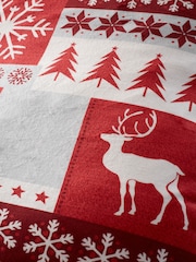 Fusion Red Fairisle Pattern Patchwork Plush Christmas Duvet Cover Set - Image 3 of 4