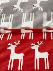 Fusion Red Christmas Reindeer 100% Cotton Brushed Duvet Cover Set - Image 3 of 4