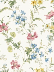 Laura Ashley Multi Floral Poppy Meadow 10M Wallpaper - Image 2 of 3