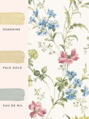 Laura Ashley Multi Floral Poppy Meadow 10M Wallpaper - Image 3 of 3