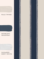 Laura Ashley Midnight Seapsray Denwick Stripe 10M Wallpaper - Image 3 of 4