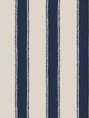 Laura Ashley Midnight Seapsray Denwick Stripe 10M Wallpaper - Image 4 of 4