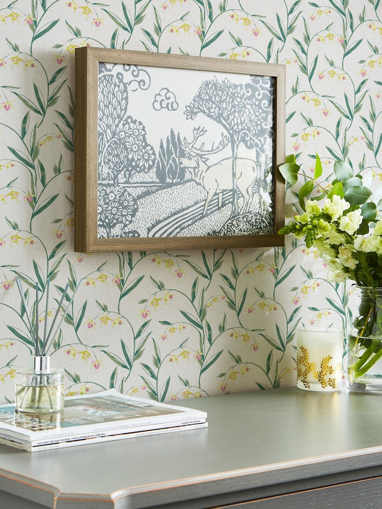 Laura Ashley Pale Slate Grey Fulwell Fuscia 10M Wallpaper - Image 1 of 2 Laura Ashley Pale Slate Grey Fulwell Fuscia 10M Wallpaper - Image 1 of 2