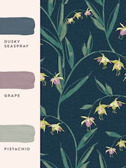 Laura Ashley Midnight Seaspray Fulwell Fuscia 10M Wallpaper - Image 4 of 4