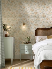 Laura Ashley Apricot Rosamund 10M Wallpaper - Image 1 of 4