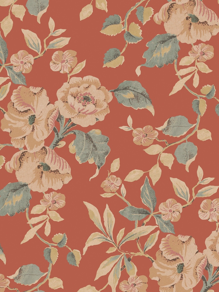 Laura Ashley Terracotta Alyworth Trail 10M Wallpaper - Image 2 of 4