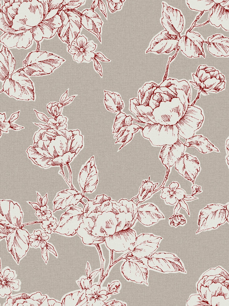 Laura Ashley Dark Dove Grey Pollington Roses 10M Wallpaper - Image 2 of 4