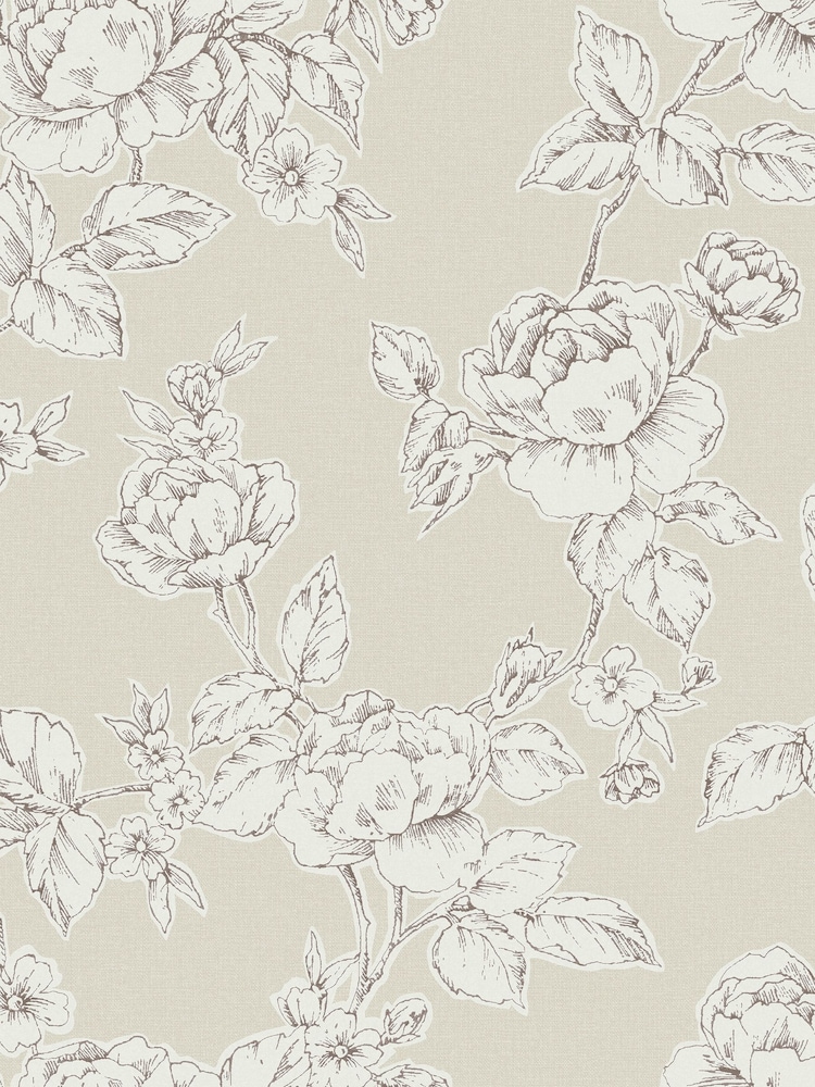 Laura Ashley Natural Pollington Roses 10M Wallpaper - Image 2 of 4