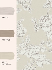 Laura Ashley Natural Pollington Roses 10M Wallpaper - Image 4 of 4