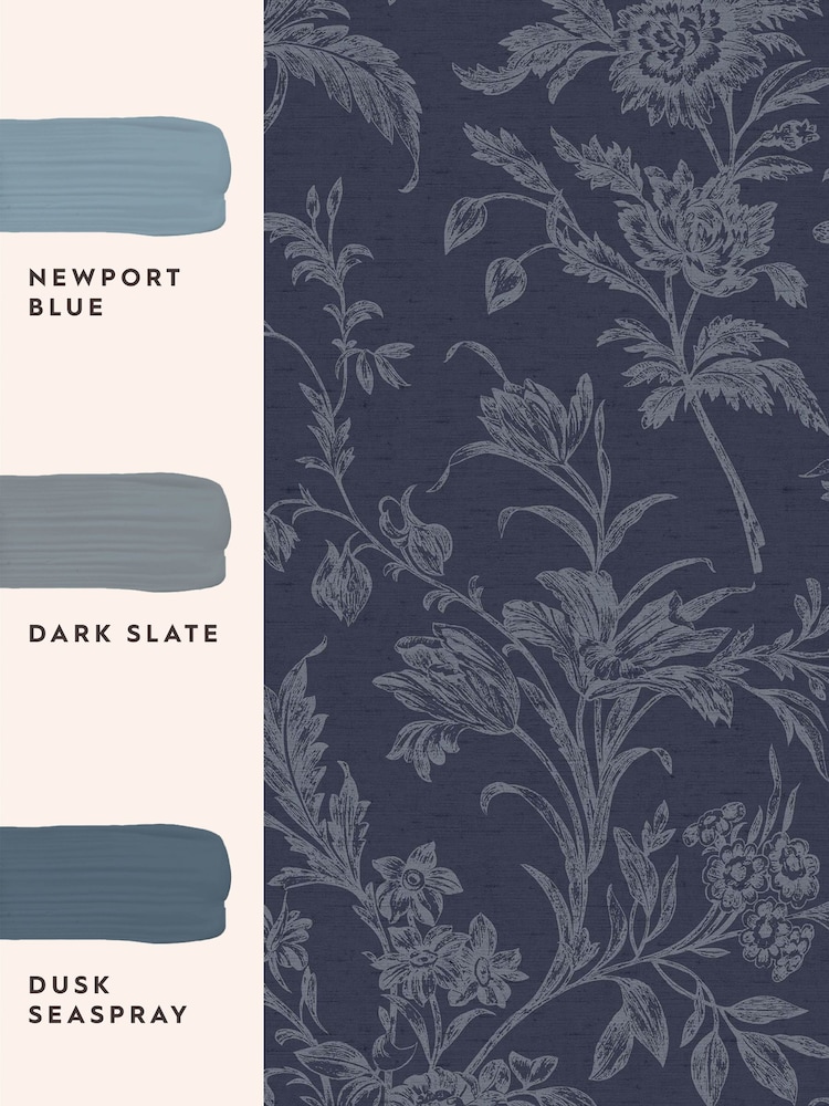 Laura Ashley Midnight Seaspray Lloyd 10M Wallpaper - Image 4 of 4