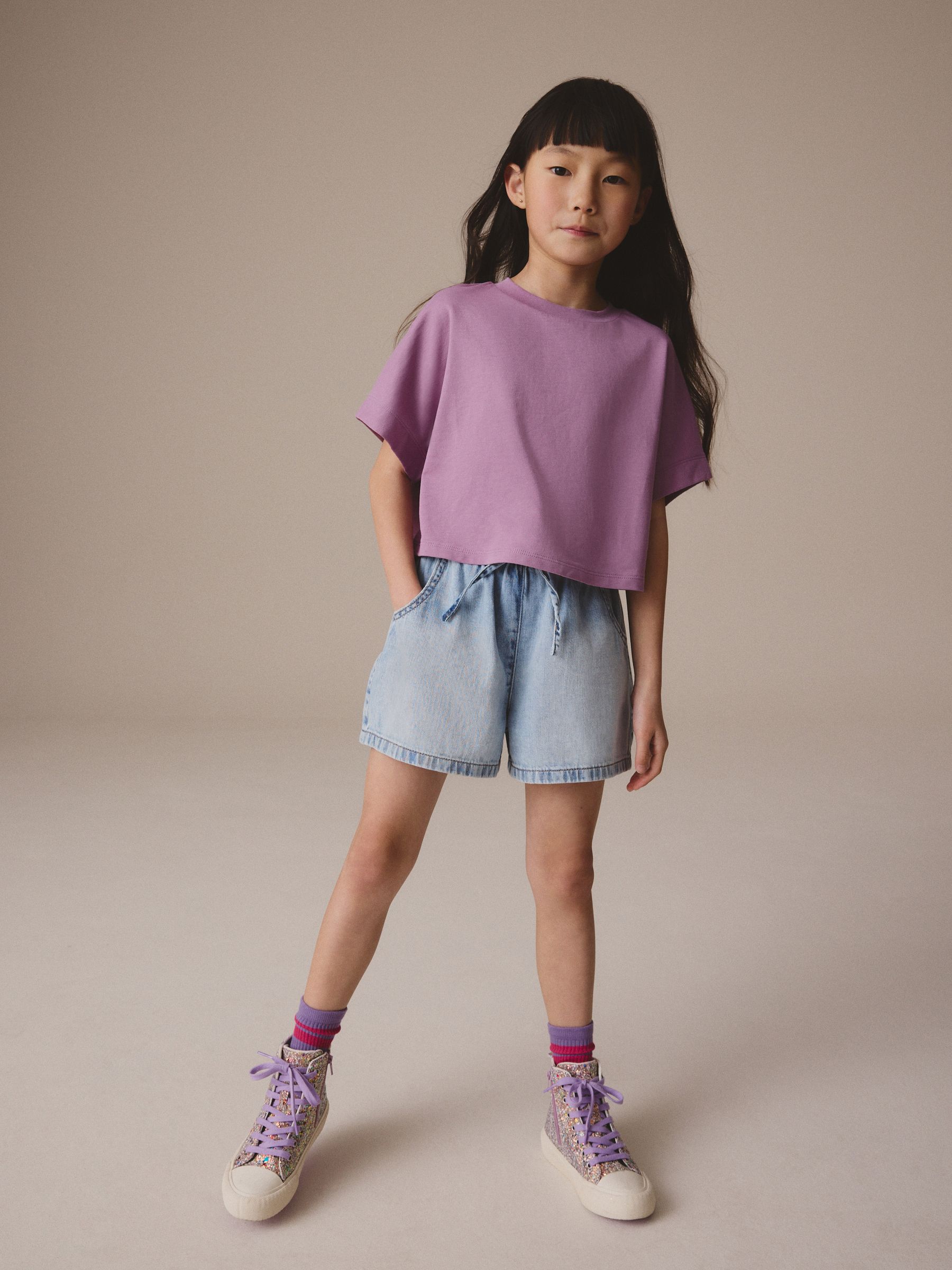 Buy Purple Boxy T-Shirt (3-16yrs) from Next USA