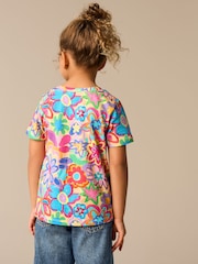 Multi Rainbow Floral Print T-Shirt (3-16yrs) - Image 2 of 8