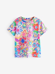 Multi Rainbow Floral Print T-Shirt (3-16yrs) - Image 5 of 8